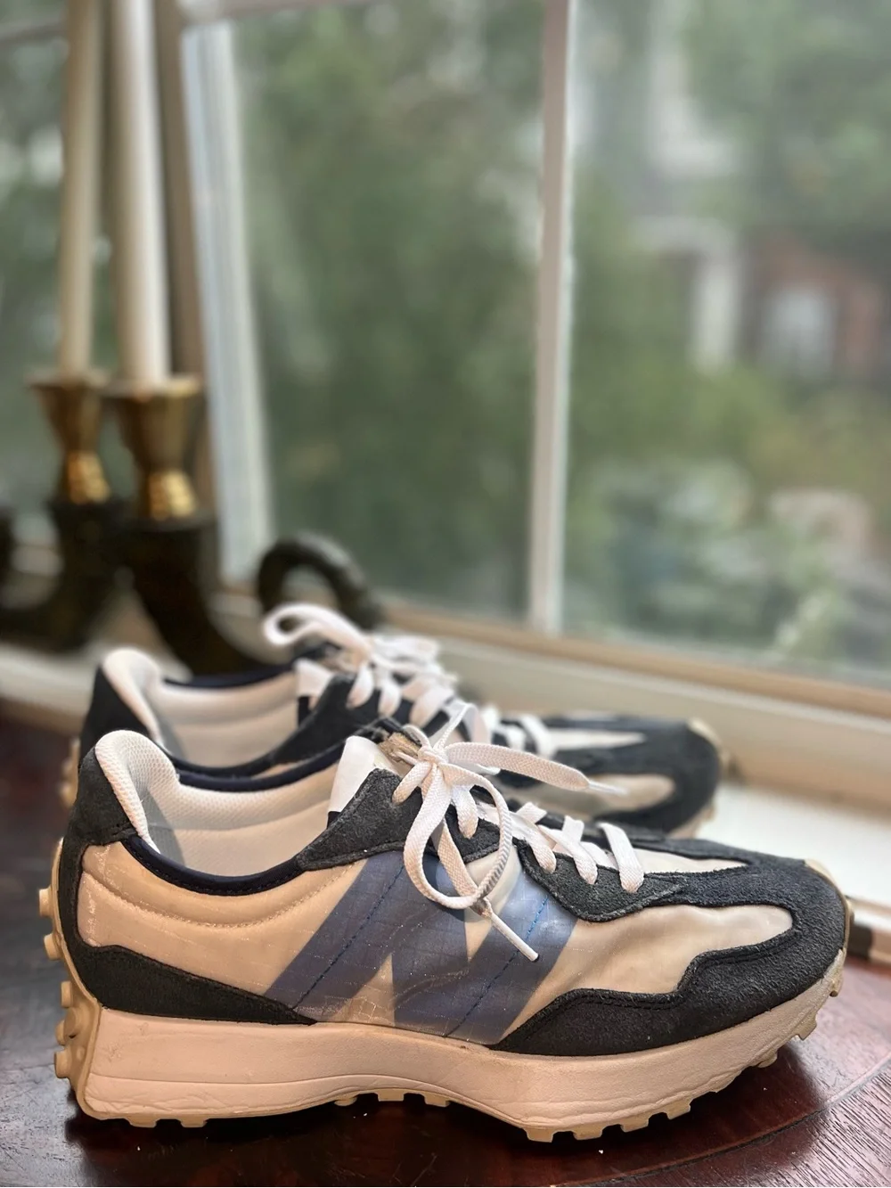 New Balance 327 MS327SV Men’s Size 9 Natural Indigo White Blue Retro Lifestyle